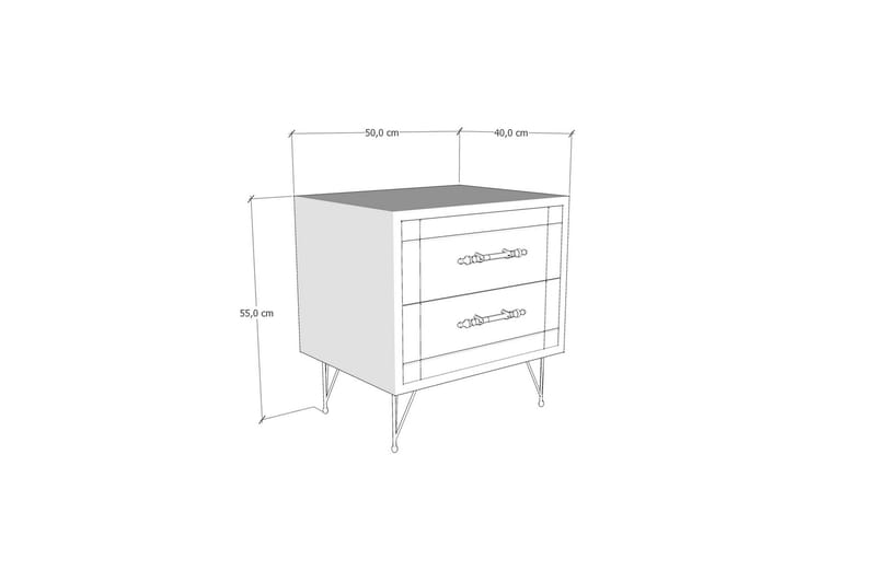 Sängbord Valos 50 cm - Vit - Möbler - Bord & matgrupp - Avlastningsbord & sidobord - Sängbord & nattduksbord