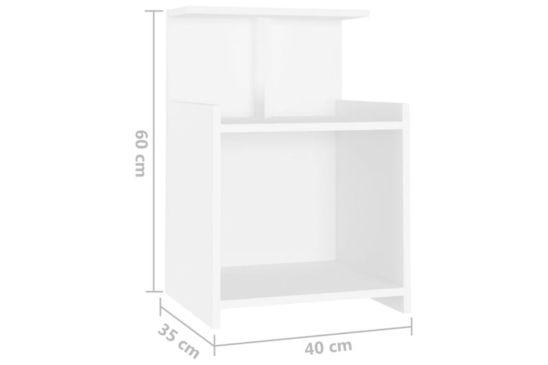 Sängbord vit 40x35x60 cm spånskiva - Vit - Möbler - Bord & matgrupp - Avlastningsbord & sidobord - Sängbord & nattduksbord