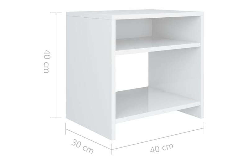 Sängbord vit högglans 40x30x40 cm spånskiva - Vit - Möbler - Bord & matgrupp - Avlastningsbord & sidobord - Sängbord & nattduksbord