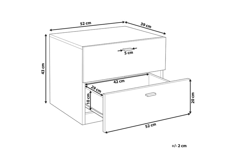 Soffbord vit/ljus träfärg EDISON - Vit - Möbler - Bord & matgrupp - Avlastningsbord & sidobord - Sängbord & nattduksbord