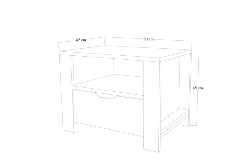 Sängbord Pinotepa 60 cm - Ljusbrun/Vit - Möbler - Bord & matgrupp - Avlastningsbord & sidobord - Sängbord & nattduksbord