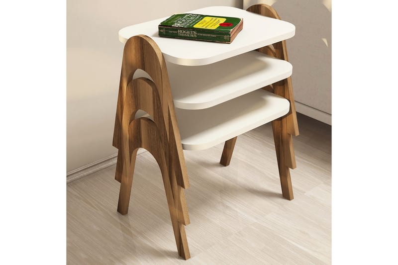 Satsbord Amtorp 49 cm 3 Bord - Vit - Möbler - Bord & matgrupp - Avlastningsbord & sidobord - Satsbord