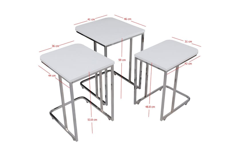 Satsbord Nagako Vit - Hanah Home - Möbler - Bord & matgrupp - Avlastningsbord & sidobord - Satsbord