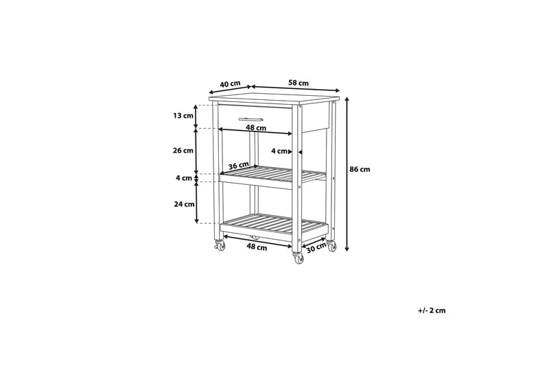 Serveringsbord Hiuma 58 cm - Vit - Möbler - Bord & matgrupp - Avlastningsbord & sidobord