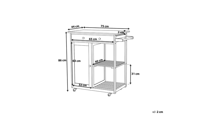 Serveringsbord Trapani 75 cm - Svart - Möbler - Bord & matgrupp - Avlastningsbord & sidobord