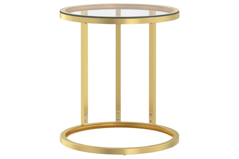 Sidobord guld och transparent 45 cm härdat glas - Guld - Möbler - Bord & matgrupp - Avlastningsbord & sidobord - Brickbord & småbord