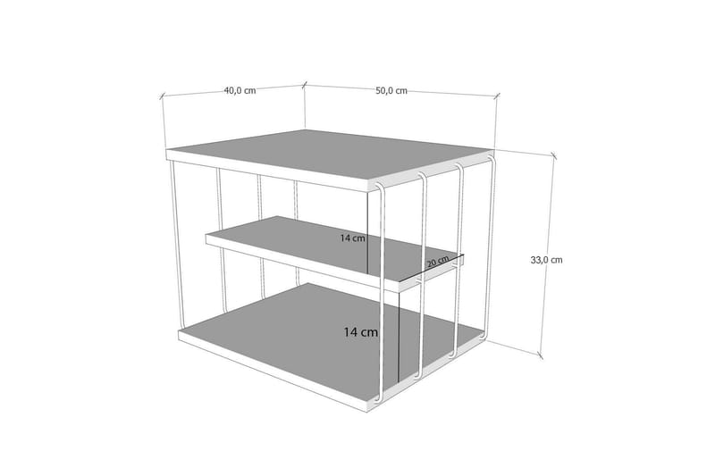 Sidobord Lifon 50 cm - Guld/Marmor - Möbler - Bord & matgrupp - Avlastningsbord & sidobord - Lampbord & sidobord