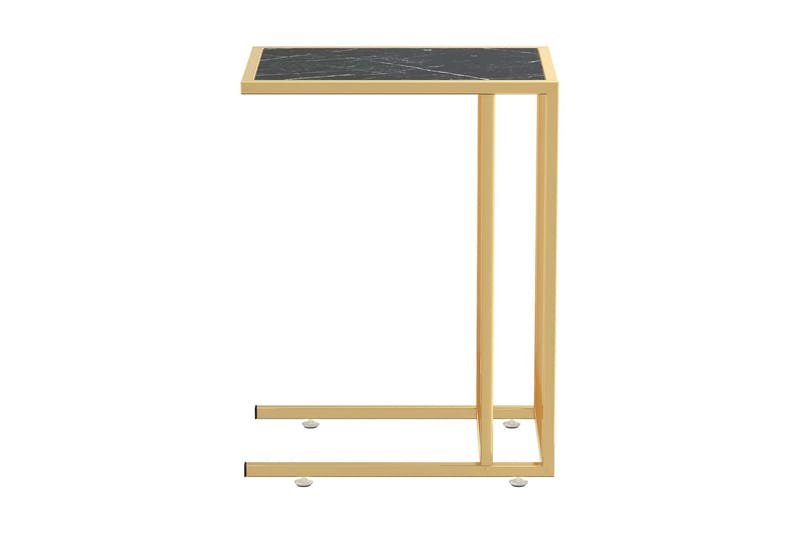 Sidobord till datorbord svart marmor 50x35x65 cm härdat glas - Svart - Lampbord & sidobord - Brickbord & småbord