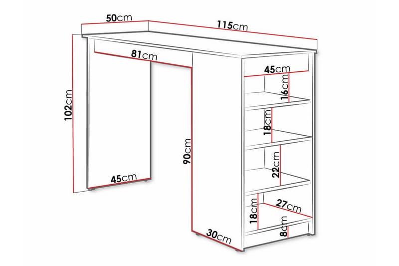 Barbord Kintore 50 cm - Brun - Möbler - Bord & matgrupp - Barbord & ståbord