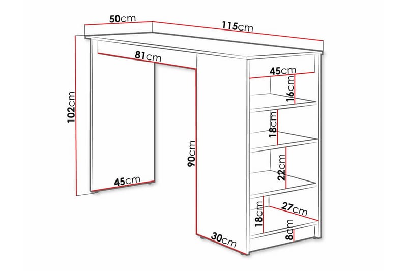 Barbord Kintore 50 cm - Svart - Möbler - Bord & matgrupp - Barbord & ståbord