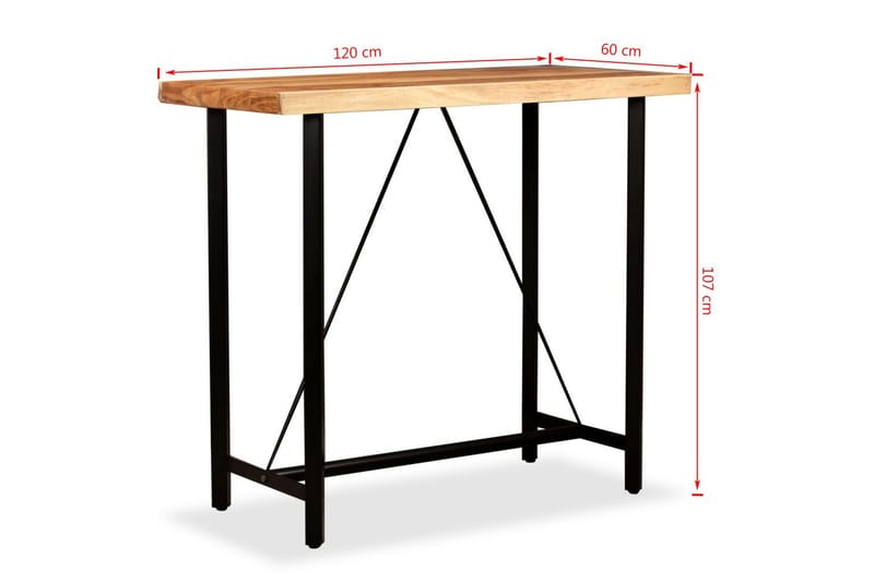 Barbord massiv akacia 120x60x107 cm - Brun - Möbler - Bord & matgrupp - Barbord & ståbord