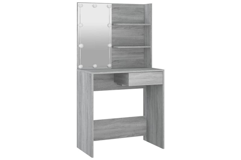 beBasic Sminkbord med LED grå sonoma 74,5x40x141 cm - Grey - Möbler - Bord & matgrupp - Sminkbord & toalettbord