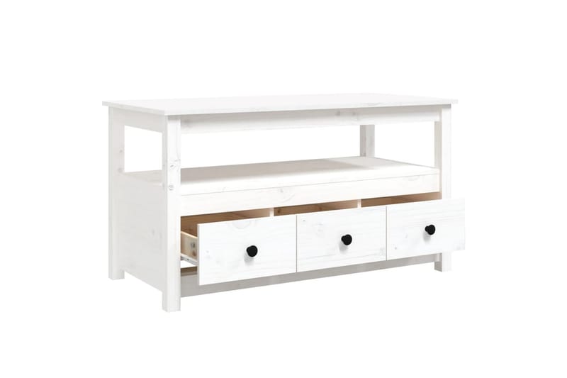 beBasic Soffbord vit 102x49x55 cm massiv furu - White - Möbler - Bord & matgrupp - Soffbord