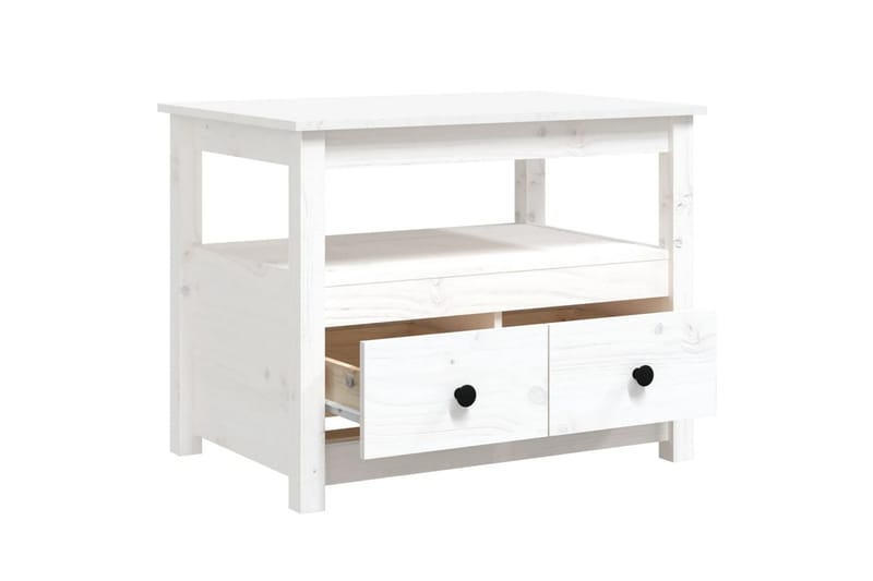 beBasic Soffbord vit 71x49x55 cm massiv furu - White - Möbler - Bord & matgrupp - Soffbord