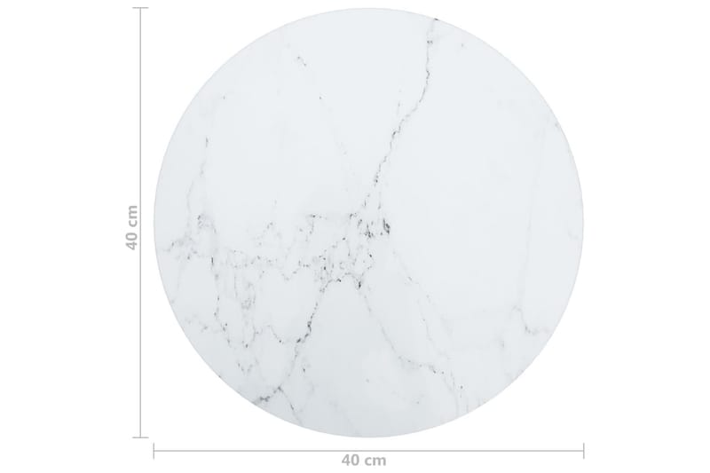 Bordsskiva vit Ã˜40x0,8 cm härdat glas med marmortextur - Vit - Möbler - Bord & matgrupp - Bordstillbehör - Bordsskiva