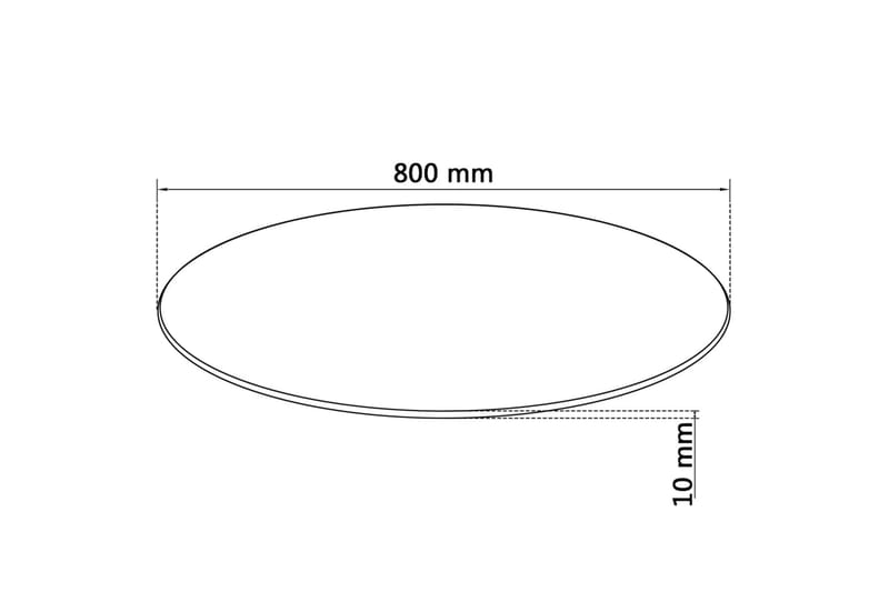 Bordsskiva härdat glas 800 mm rund - Svart - Möbler - Bord & matgrupp - Bordstillbehör - Illäggsskiva