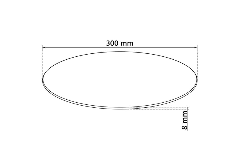 Bordsskiva i härdat glas 300 mm rund - Svart - Möbler - Bord & matgrupp - Bordstillbehör - Illäggsskiva