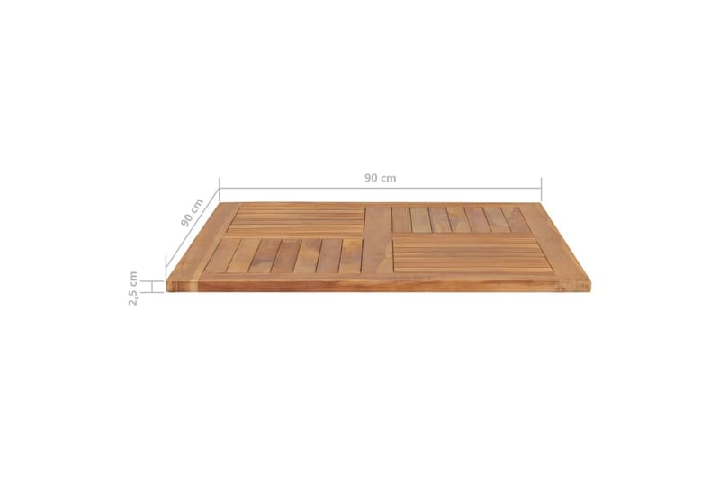 Bordsskiva massiv teak fyrkantig 90x90x2,5 cm - Brun - Möbler - Bord & matgrupp - Bordstillbehör - Illäggsskiva