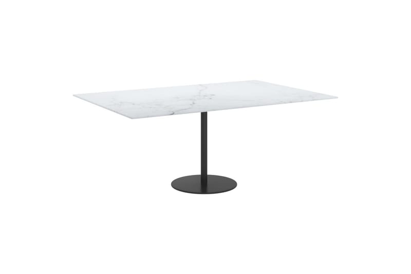 Bordsskiva vit 100x62 cm 8 mm härdat glas med marmortextur - Vit - Möbler - Bord & matgrupp - Bordstillbehör - Illäggsskiva