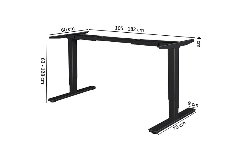 Skrivbordsunderreden Lightmoor 182 cm - Svart - Möbler - Bord & matgrupp - Bordstillbehör - Underrede bord