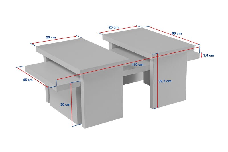 Dabi Soffbord 110x45 cm - Marmor/Beige - Möbler - Bord & matgrupp - Soffbord