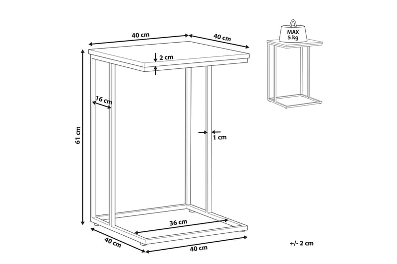 Garth Soffbord 40 cm - Mörkt trä/Svart - Möbler - Bord & matgrupp - Soffbord