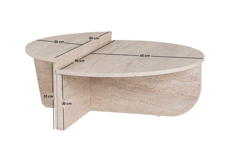 Georgette Soffbord 90 cm - Travertine - Möbler - Bord & matgrupp - Soffbord