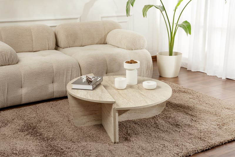 Georgette Soffbord 90 cm - Travertine - Möbler - Bord & matgrupp - Soffbord