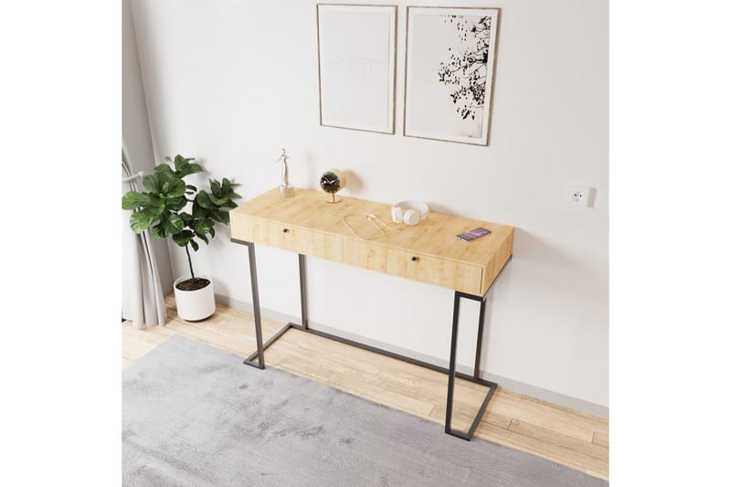 Ghimre Sminkbord 120x45 cm - Ljus Beige/Svart - Möbler - Bord & matgrupp - Sminkbord & toalettbord