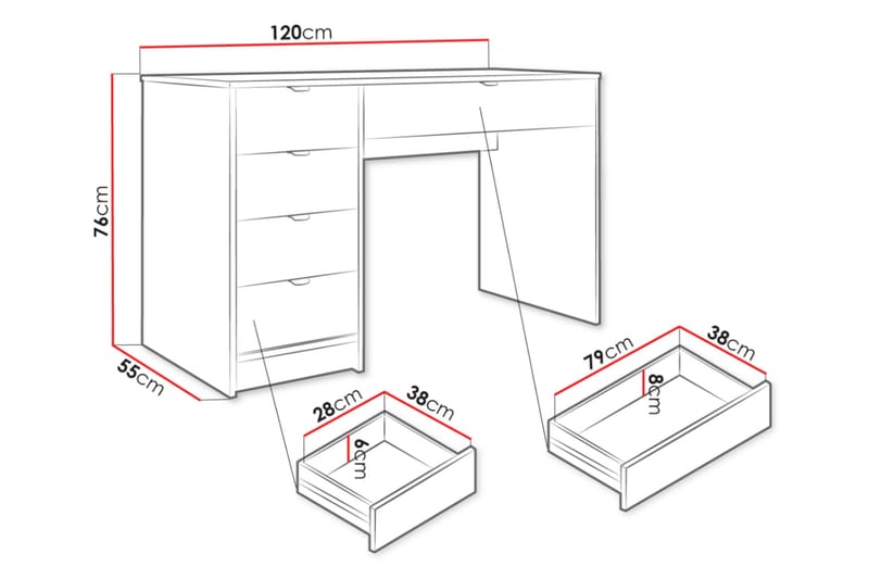 Gudelia Sminkbord 120 cm - Beige - Möbler - Bord & matgrupp - Sminkbord & toalettbord