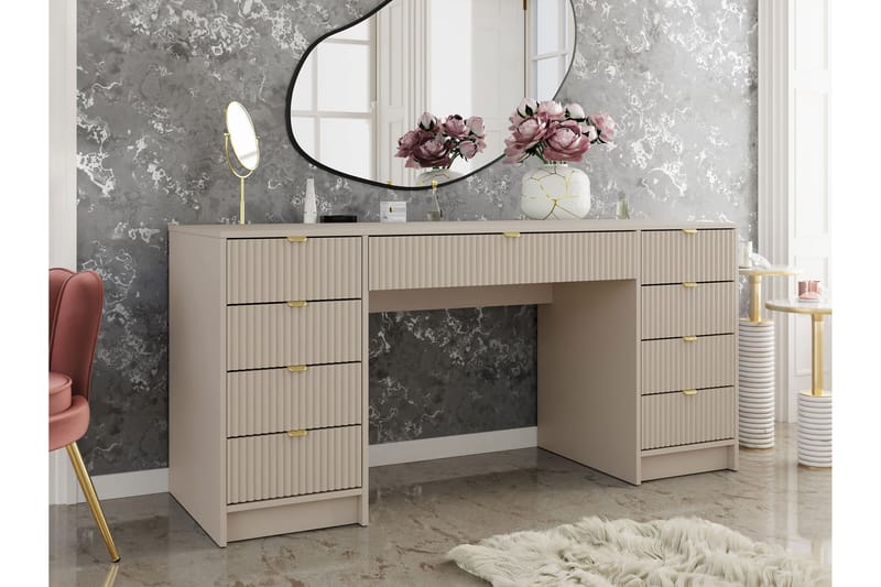 Gudelia Sminkbord 154 cm - Beige - Möbler - Bord & matgrupp - Sminkbord & toalettbord