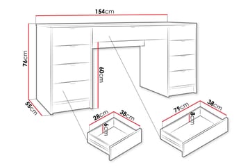 Gudelia Sminkbord 154 cm - Beige - Möbler - Bord & matgrupp - Sminkbord & toalettbord