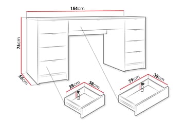 Gudelia Sminkbord 154 cm - Svart - Möbler - Bord & matgrupp - Sminkbord & toalettbord