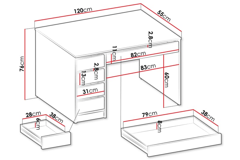 Harland Sminkbord 120 cm - Beige - Möbler - Bord & matgrupp - Sminkbord & toalettbord