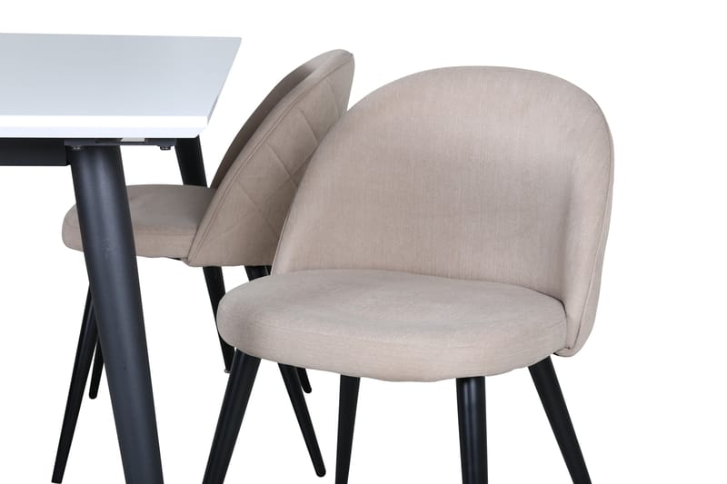 Jimmy Matgrupp 150 cm Rektangulär med 4 Velvet stolar - Beige - Möbler - Bord & matgrupp - Matgrupp