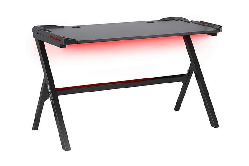 Gamingbord Lynnfield 120 cm med LED-belysning - Svart/Grå - Möbler - Bord & matgrupp - Kontorsbord - Gamingbord