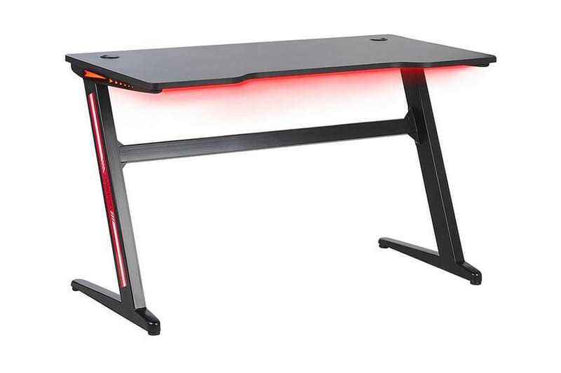 Gamingbord Storden 120 cm med LED-belysning - Grå/Svart - Möbler - Bord & matgrupp - Kontorsbord - Gamingbord