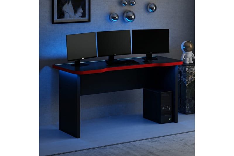 Gamingbord Hind 150x60 cm - Svart/Röd - Möbler - Bord & matgrupp - Kontorsbord - Gamingbord