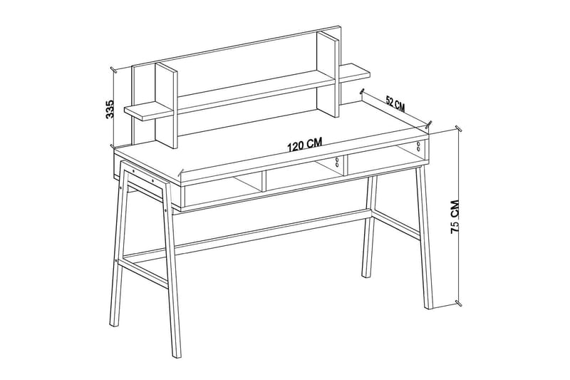 Skrivbord Adelle 52x120 cm - Brun - Möbler - Bord & matgrupp - Kontorsbord - Skrivbord