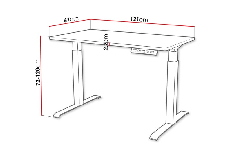 Adrianah Skrivbord 67x121 cm - Brun/Svart - Möbler - Bord & matgrupp - Kontorsbord - Skrivbord