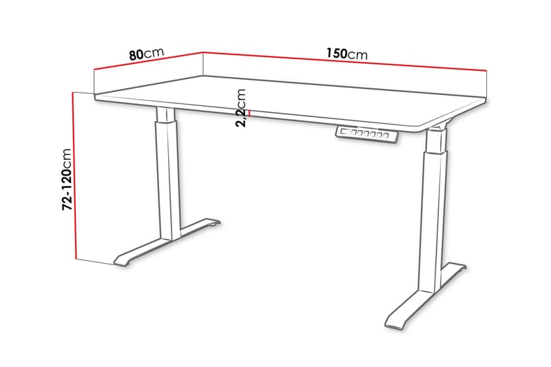 Adrianah Skrivbord 80x150 cm - Brun/Svart - Möbler - Bord & matgrupp - Kontorsbord - Skrivbord