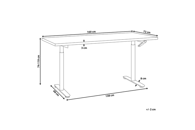 Banner Skrivbord 72x160 cm - Vit - Möbler - Bord & matgrupp - Kontorsbord - Skrivbord