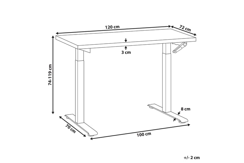 Bina Skrivbord 72x120 cm - Mörkt trä/Svart - Möbler - Bord & matgrupp - Kontorsbord - Skrivbord