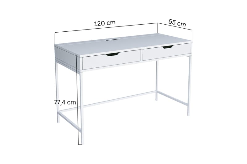 Skrivbord Esinler 55x120 cm - Vit - Möbler - Bord & matgrupp - Kontorsbord - Skrivbord