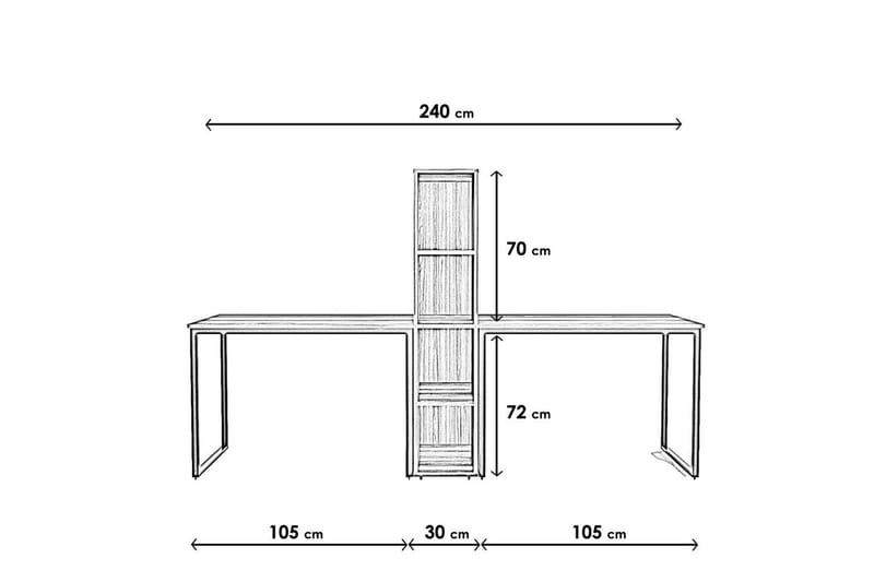 Skrivbord Faisel 60x240 cm - Antracit - Möbler - Bord & matgrupp - Kontorsbord - Skrivbord