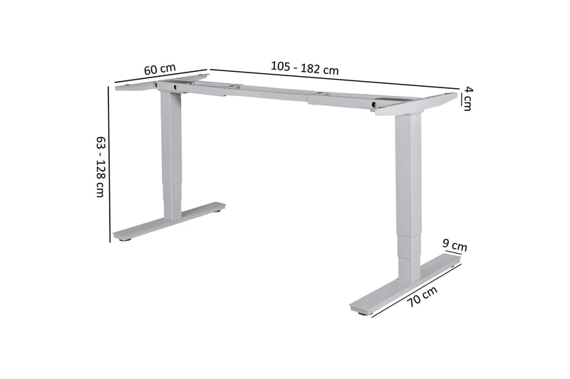 Höj- och Sänkbart Skrivbord Lyngs 182 cm - Silver - Möbler - Bord & matgrupp - Kontorsbord - Skrivbord