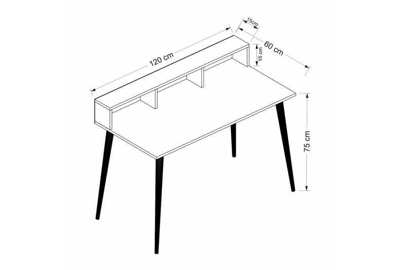 Skrivbord Honoria 75x120 cm - Valnöt - Möbler - Bord & matgrupp - Kontorsbord - Skrivbord