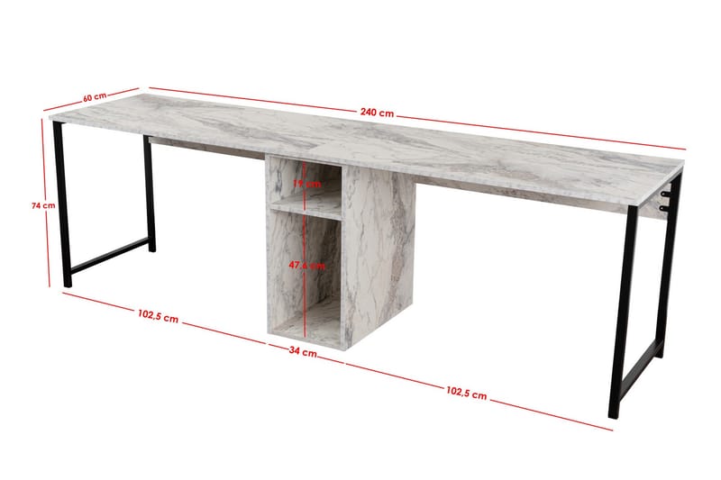 Skrivbord Hu 60x240 cm - Svart - Möbler - Bord & matgrupp - Kontorsbord - Skrivbord