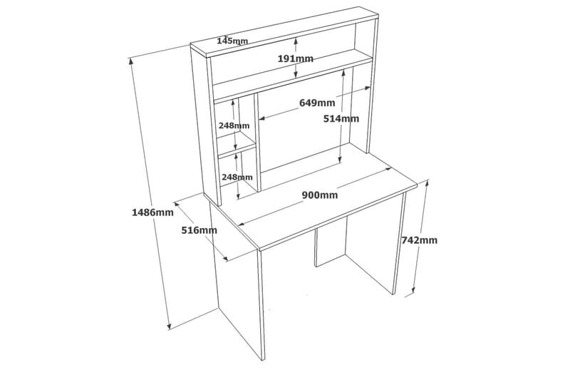 Skrivbord Kaiji 90x51,6 cm Mörkblå/Svart - Hanah Home - Möbler - Bord & matgrupp - Kontorsbord - Skrivbord