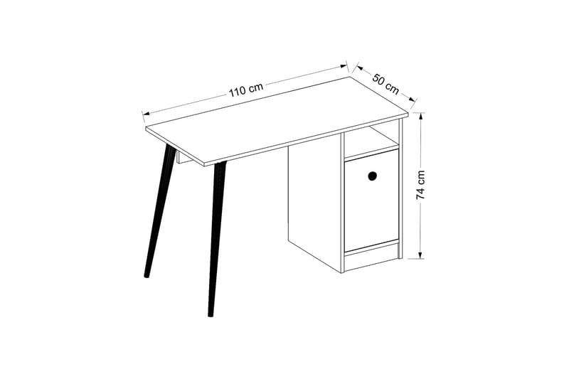 Skrivbord Barbele 110 cm med Förvaring Hylla + Skåp - Vit - Möbler - Bord & matgrupp - Kontorsbord - Skrivbord